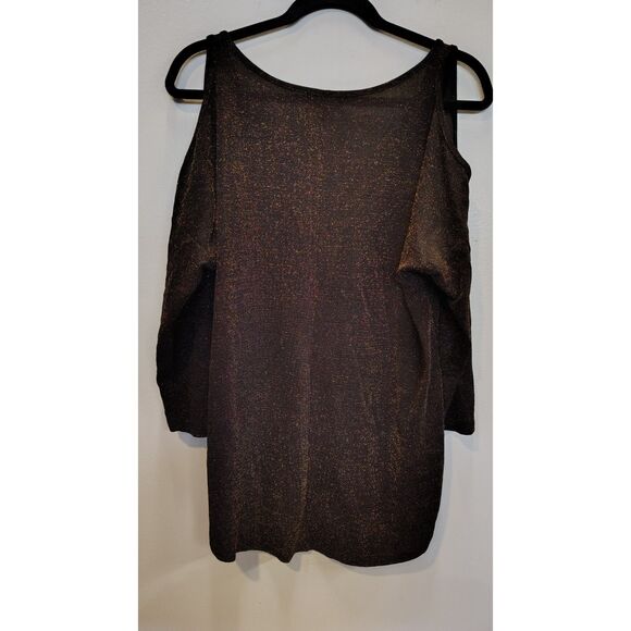 I Jeans by Buffalo Cold shoulder gold metallic Blouse - Picture 2 of 7